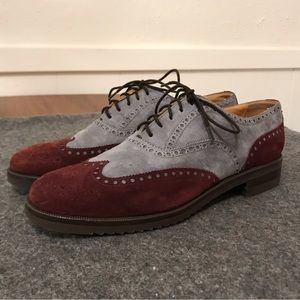 Gravati for Arthur Beren Women’s Wingtip Oxfords in Blue/Plum, Size 8.5